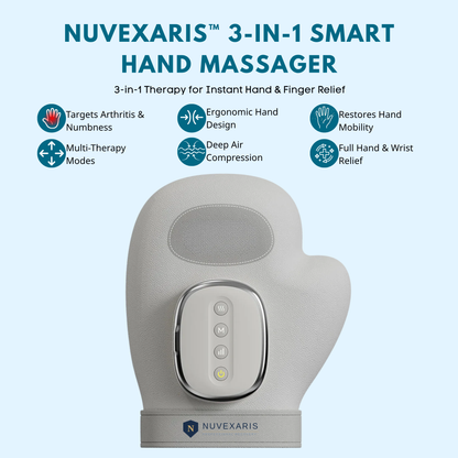 Nuvexaris™ 3-in-1 Hand Massager: A Comprehensive At-Home Hand Care Solution