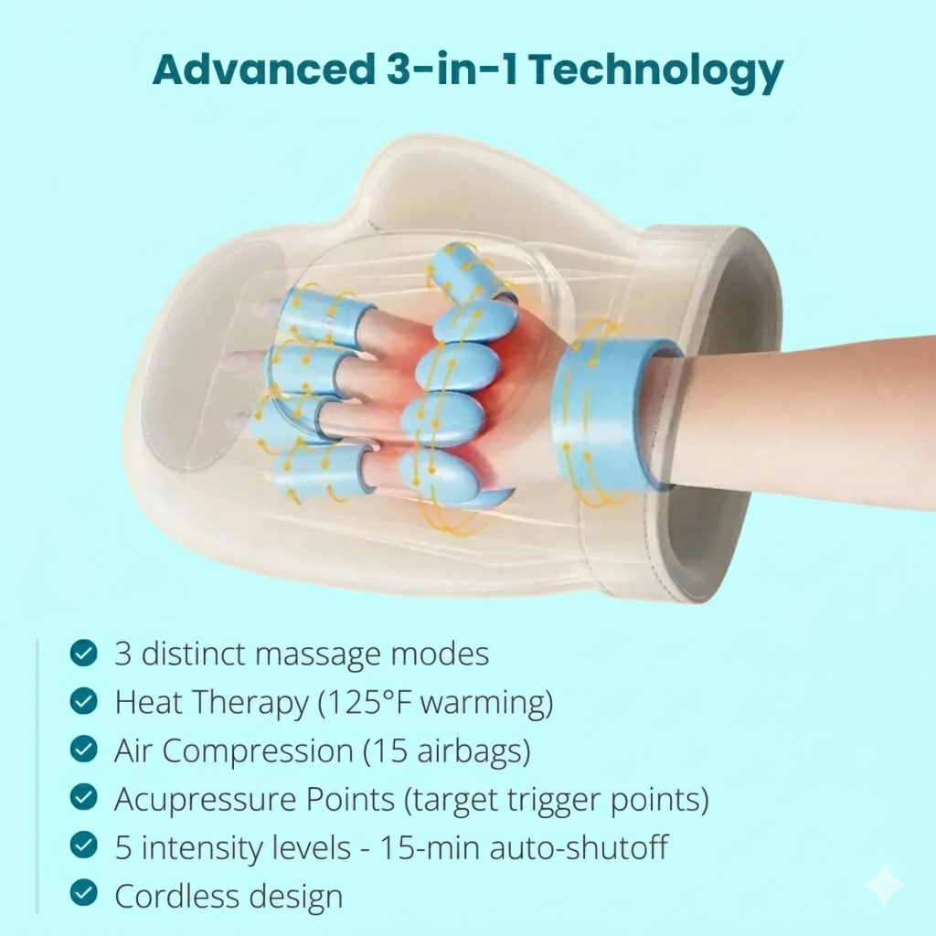 Nuvexaris™ 3-in-1 Hand Massager
